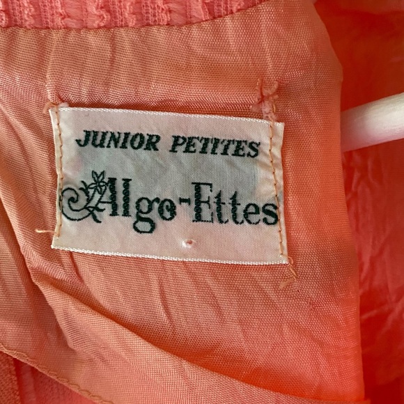 VINTAGE 1970s Algo-Ettes Petite Collection, Bubblegum Pink Dress, Mock Neck - Picture 4 of 13